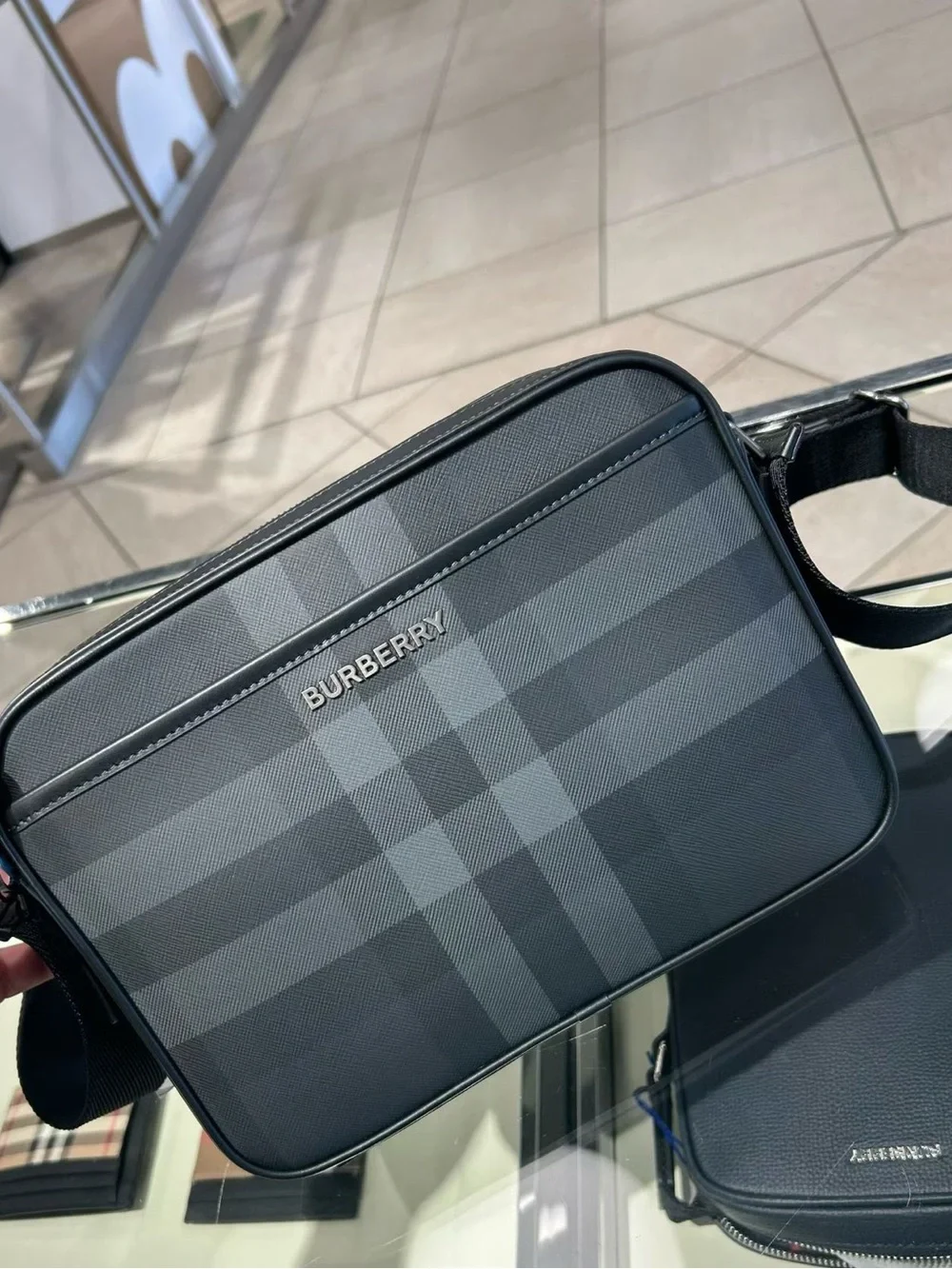 Burberry Black Check Crossbody Bag